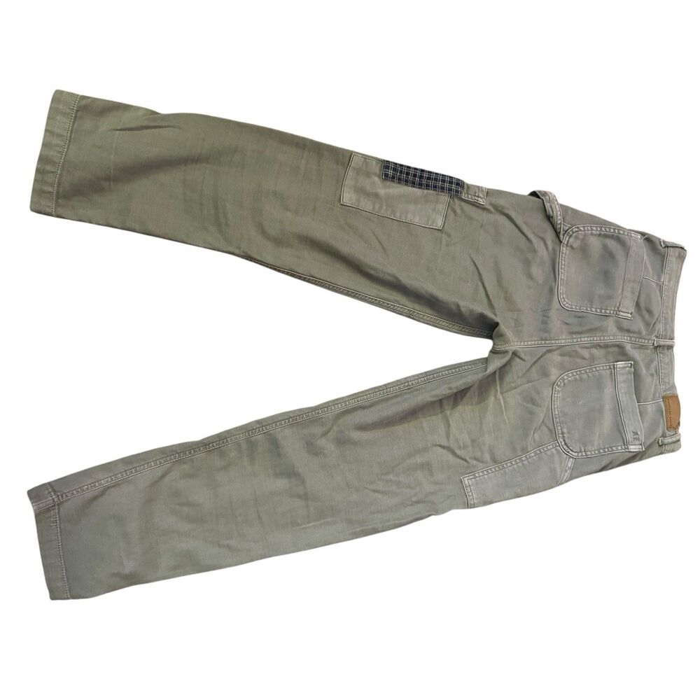 American Eagle Carpenter Patchwork‎ Stretch Utility Pants Womens Size 0 Green - Picture 11 of 16